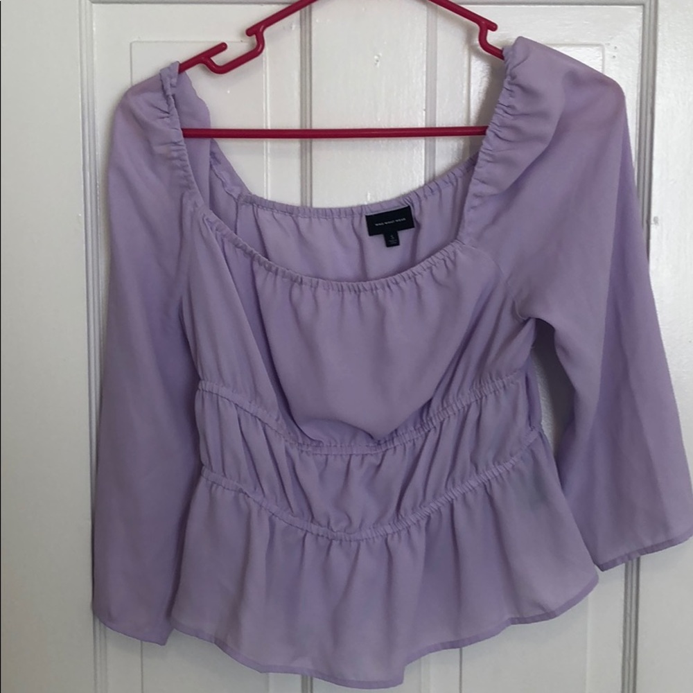 Purple square neck top